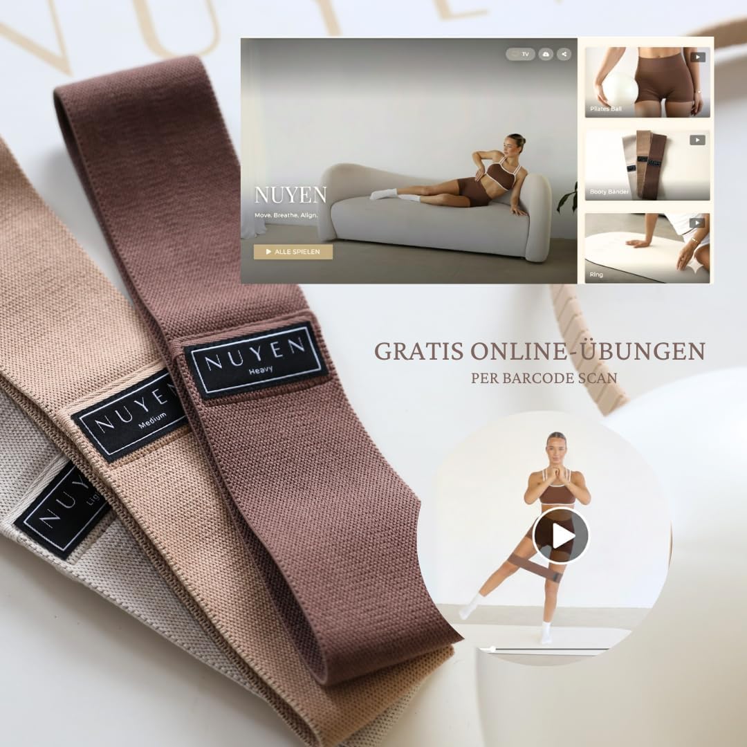 3-teiliges Pilates Set mit Ring, Ball & Booty Bänder