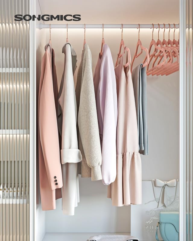 30-teiliges Kleiderbügelset, Roségold + Hellrosa