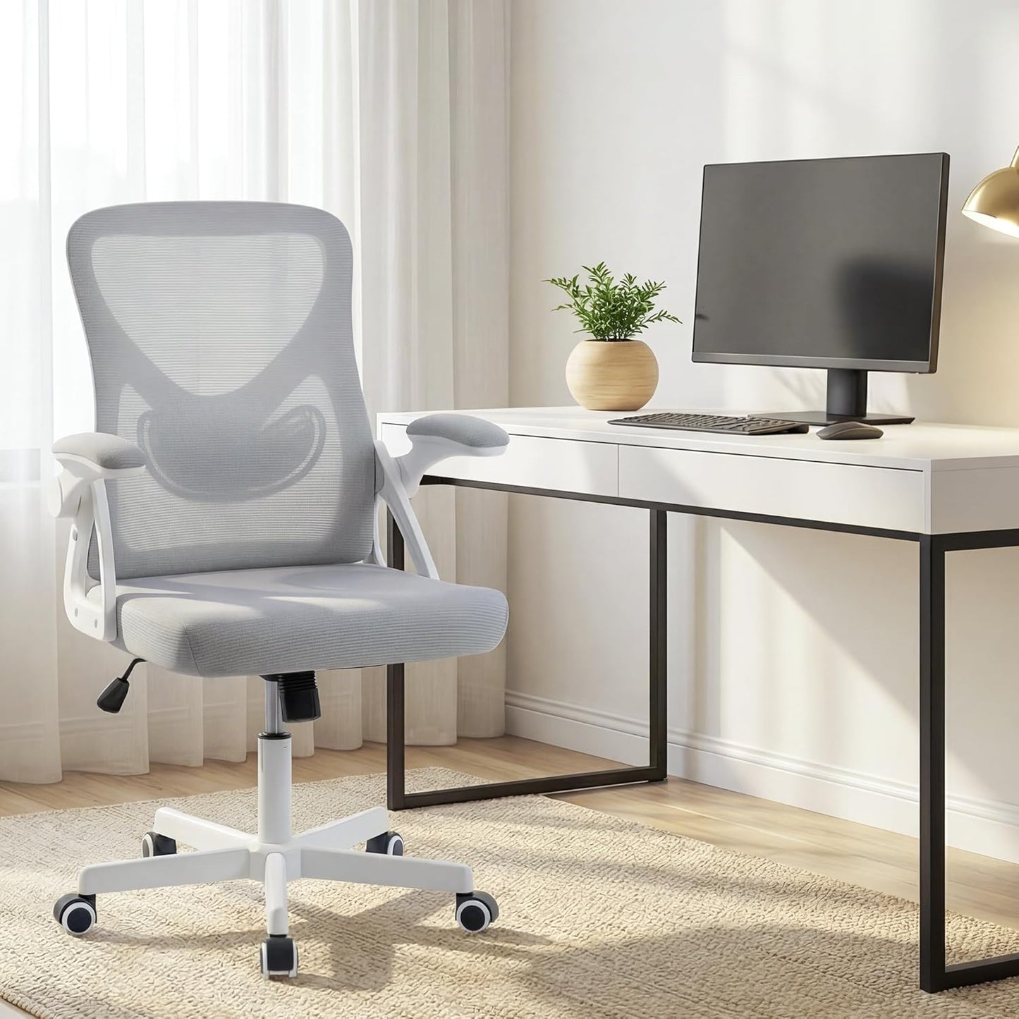 Ergonomischer Bürostuhl, Grauweiss-kopfloses Kissen