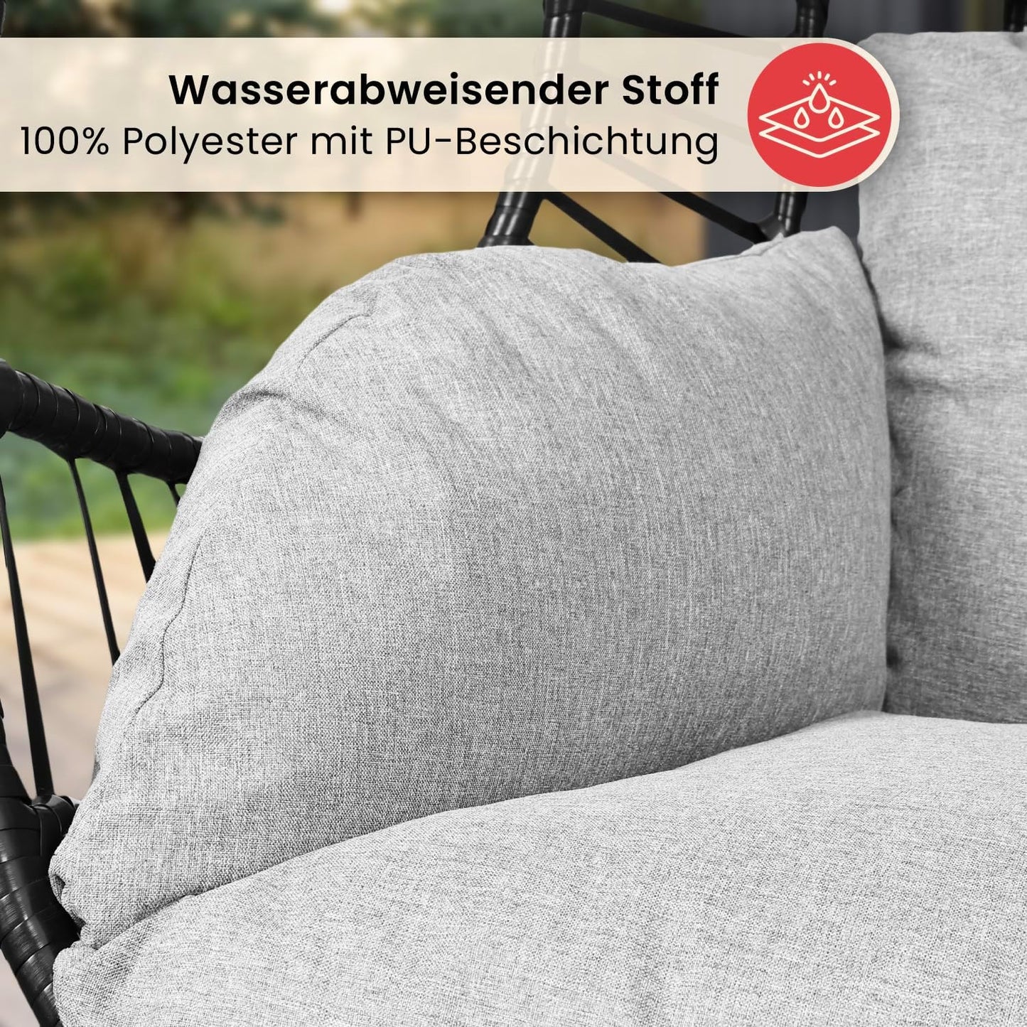 XXL-Hängesessel mit Gestell, Hellgrau