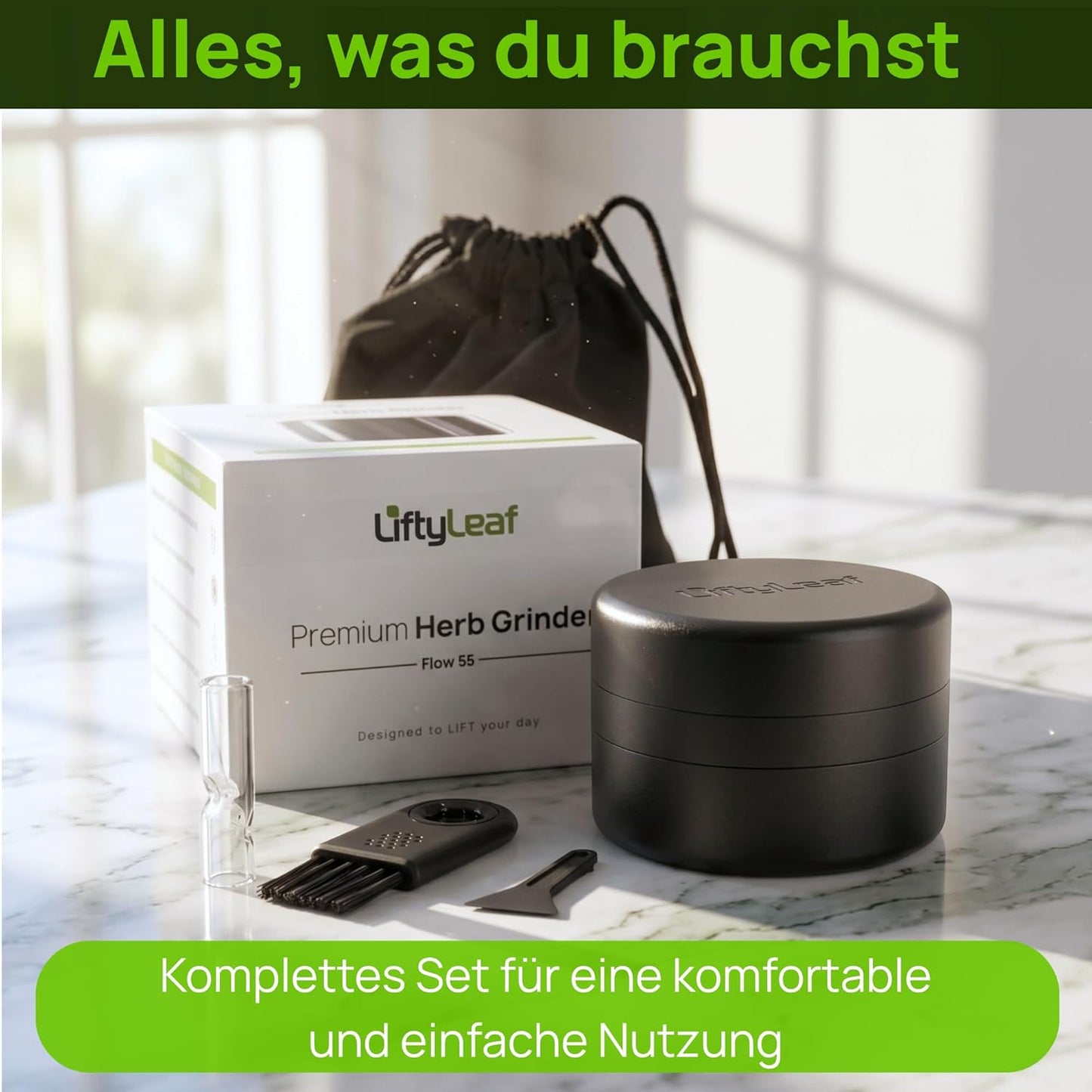 Flow 55 Kräutermühlen-Set mit Magnetverschluss