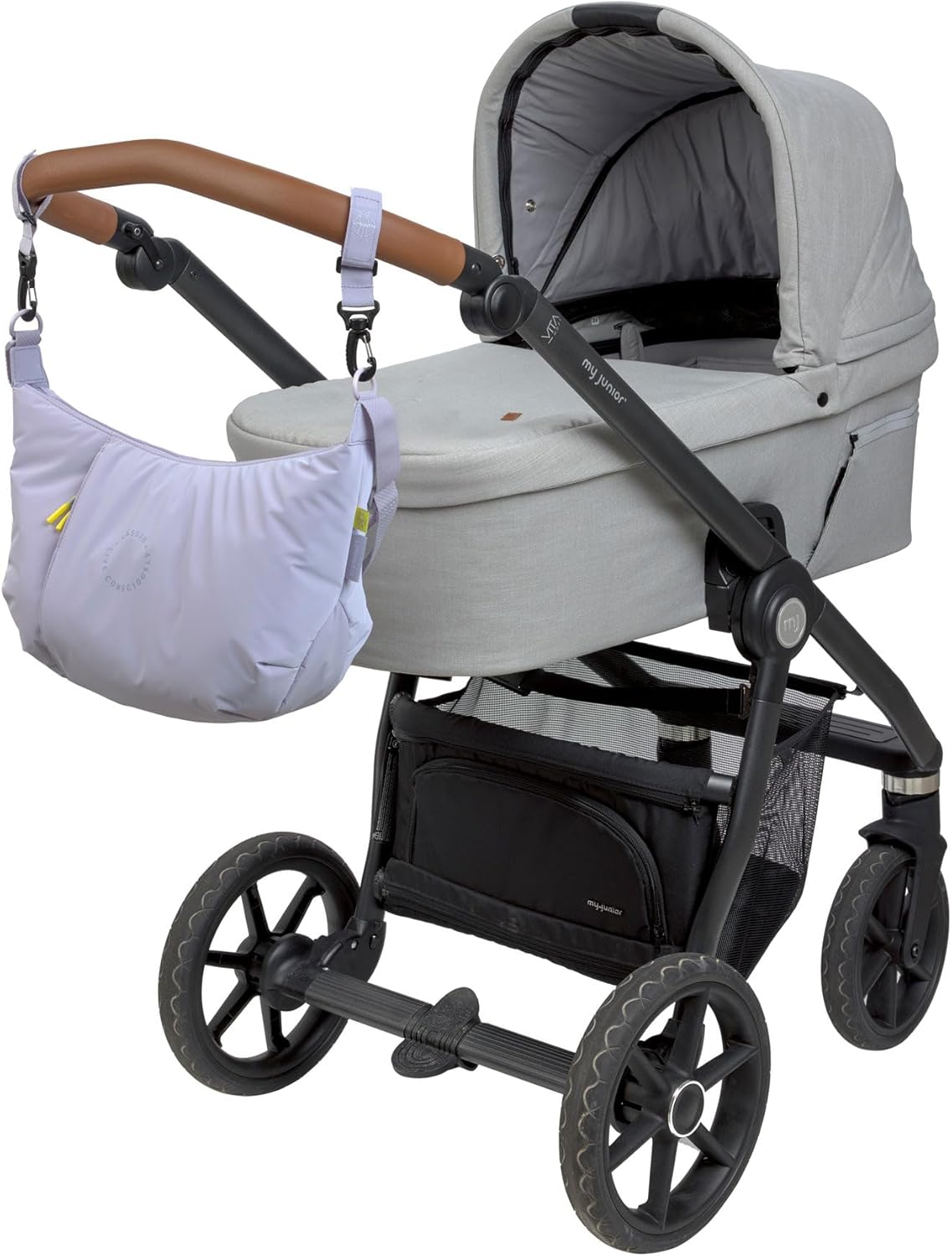 Baby-Wickeltasche mit Wickelunterlage und Kinderwagenbefestigung, Lila