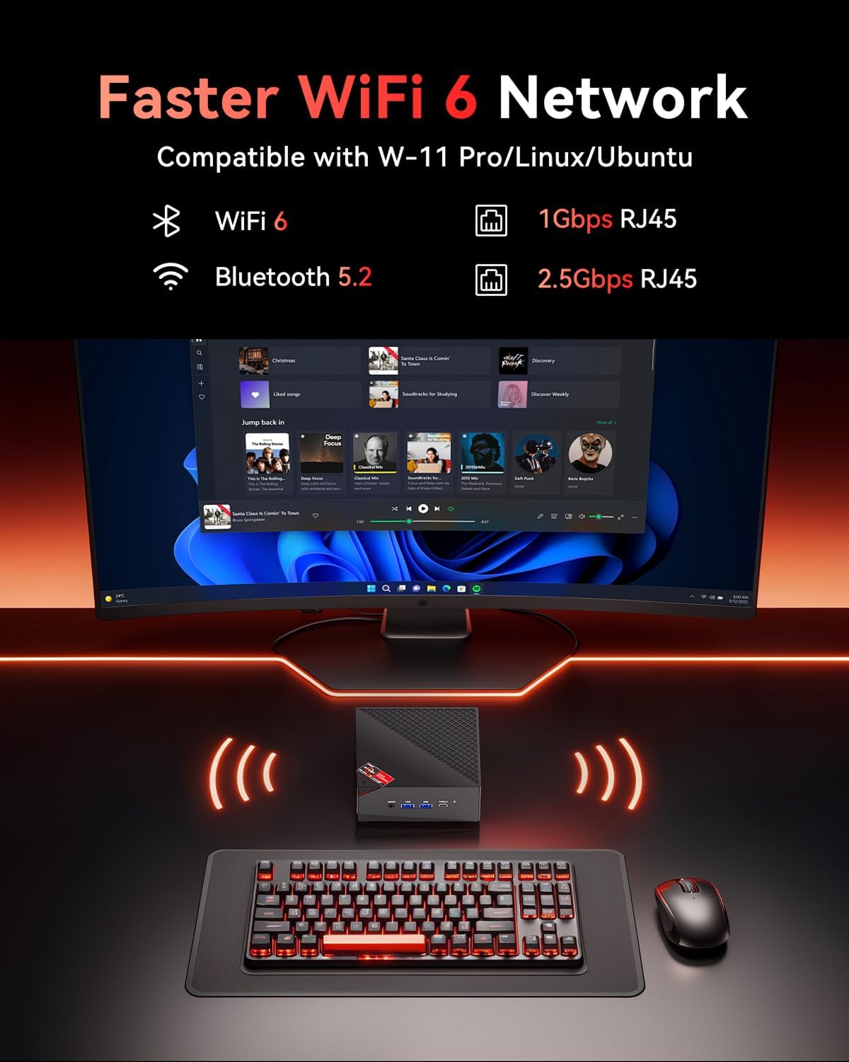 Mini PC Ryzen 7 7730U mit WiFi 6, R7 7730U/ 16GB RAM + 512GB SSD