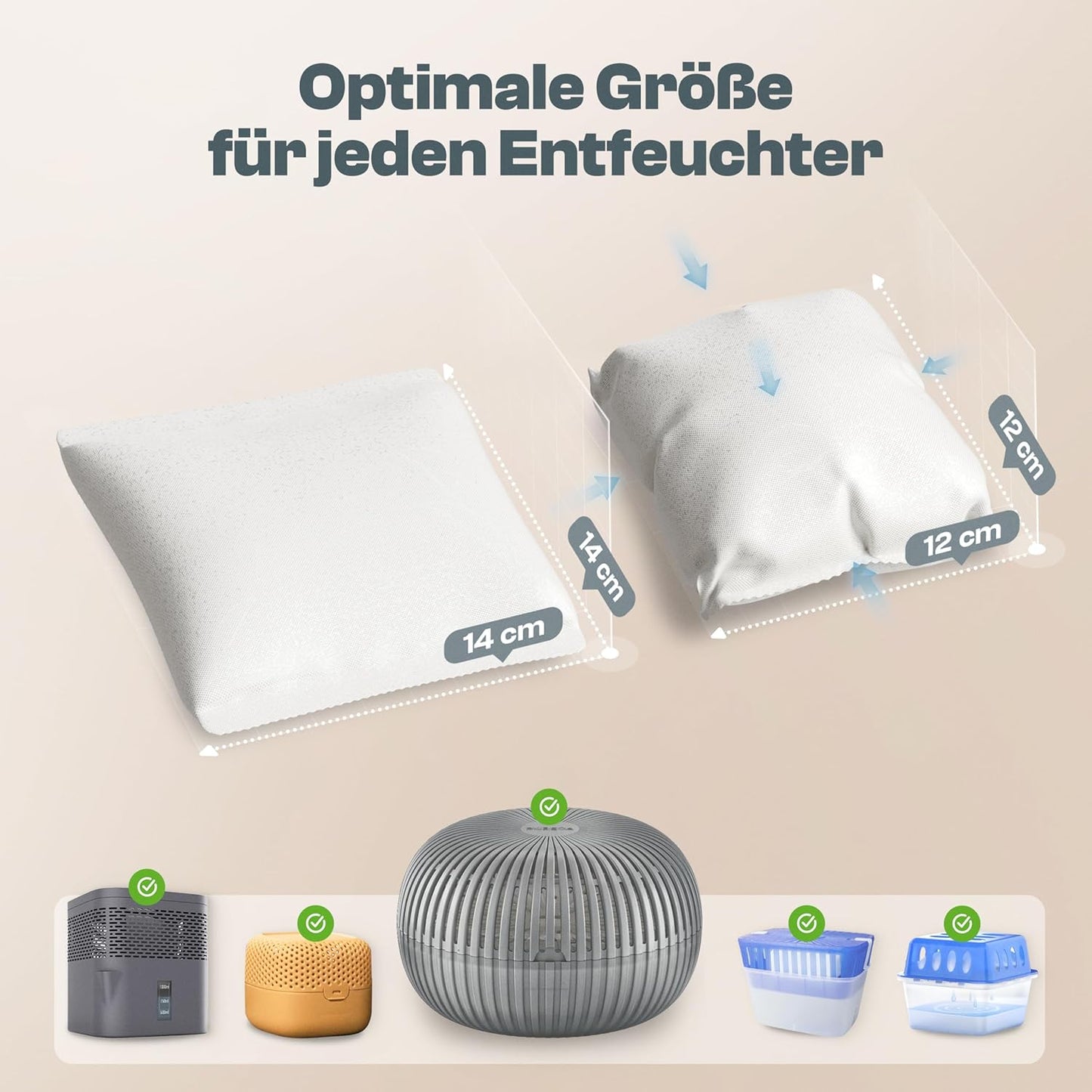 Luftentfeuchter Nachfüllpack mit 4x 450g Granulat, Zarte Rose 450 g (4er Pack)