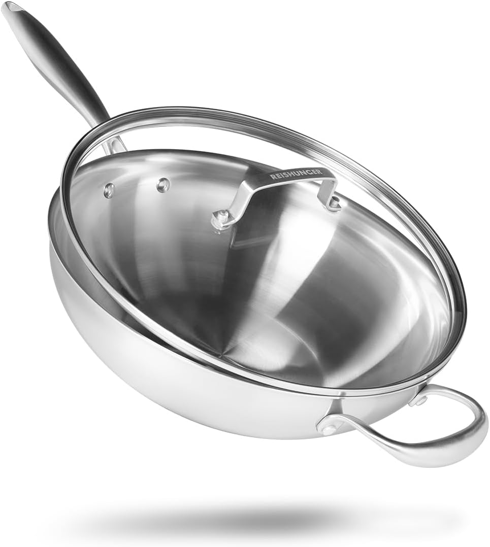 Wok mit ofenfestem Deckel, Wok 30 cm