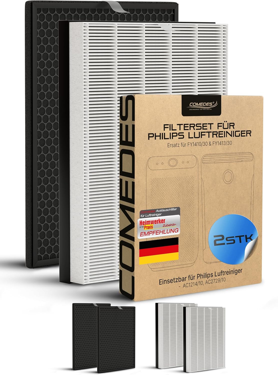 Filter-Set für Philips Luftreiniger Series 1000/1000i, 2