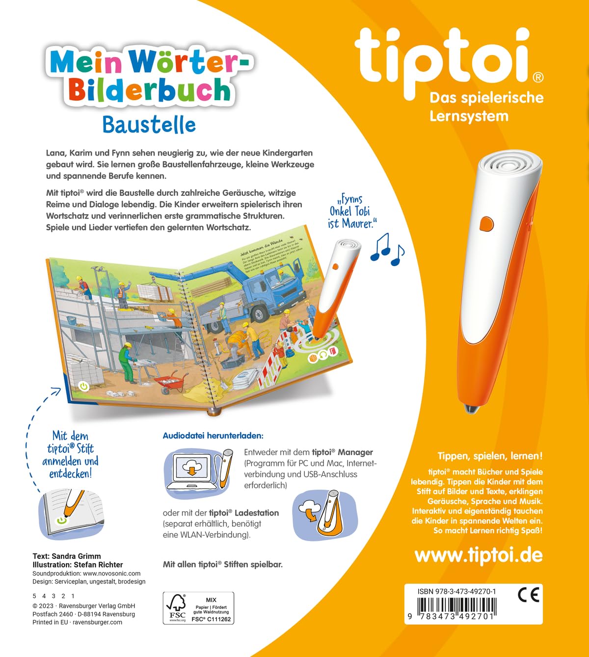 tiptoi Mein Wörter-Bilderbuch - Baustelle, Spiralbindung