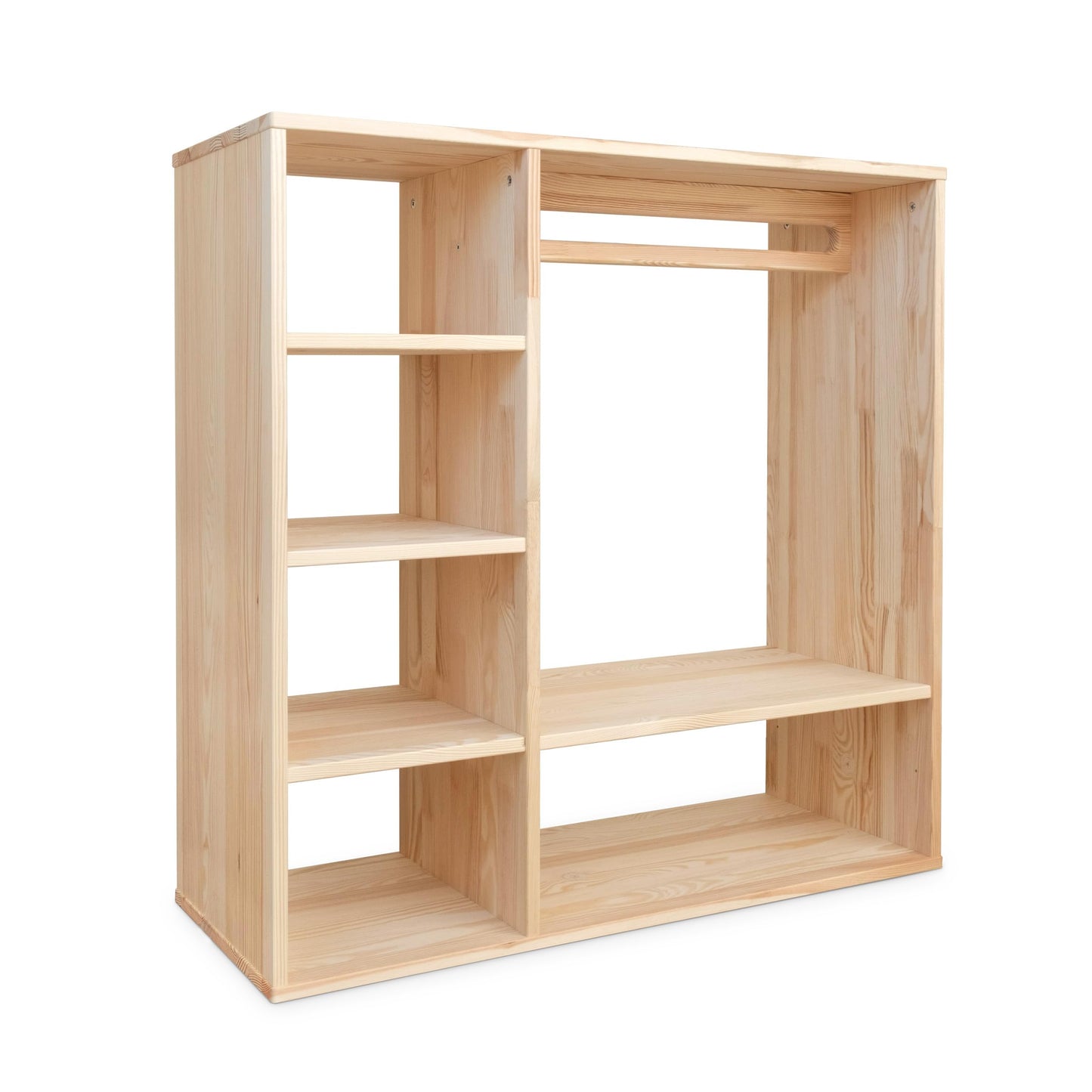 Kleiderschrank für Kinder, Kiefer Natur 100 x 100 x 40 cm