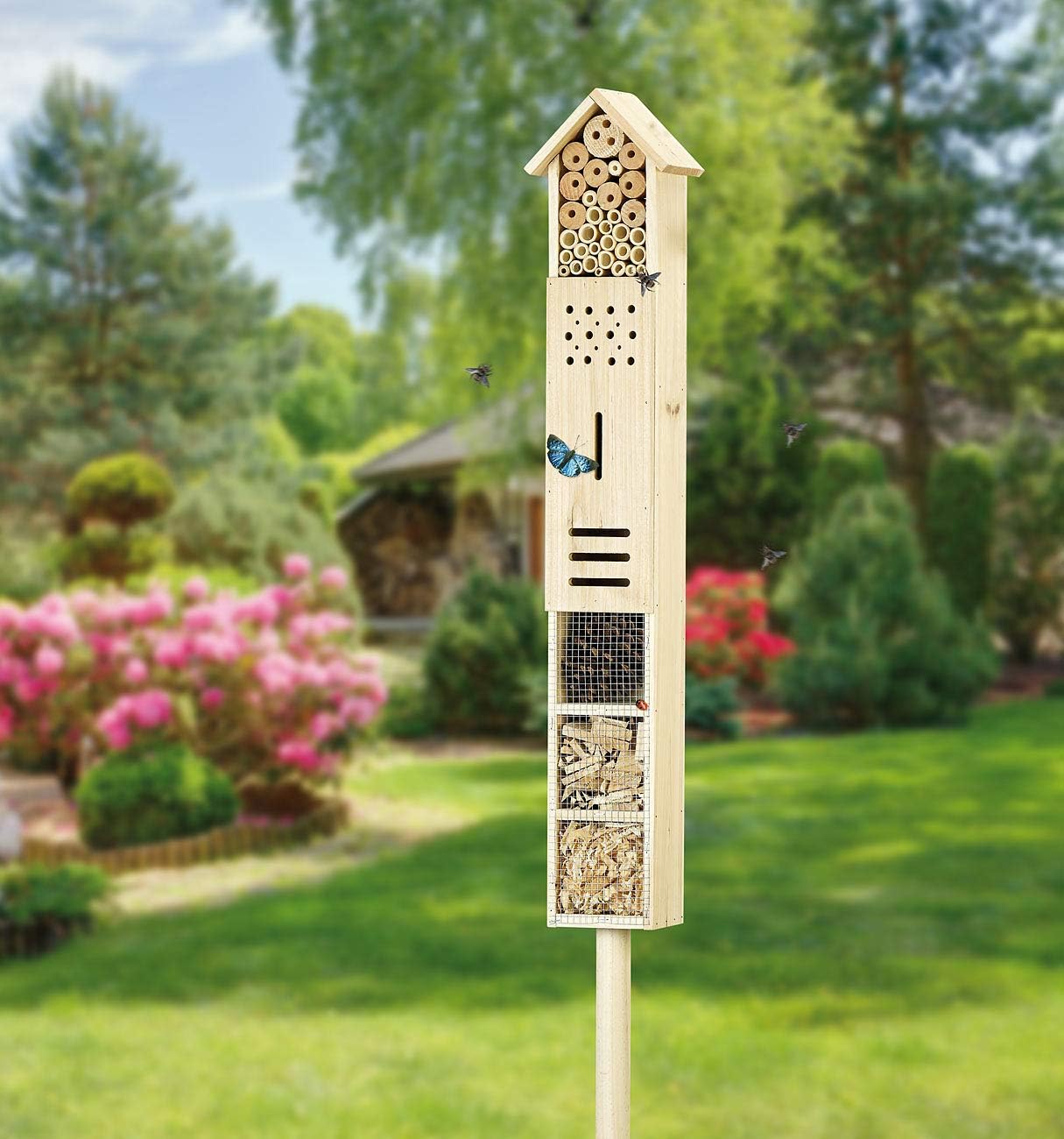 2er-Insektenhotel-Set Flip mit Erdspiess, 160 cm