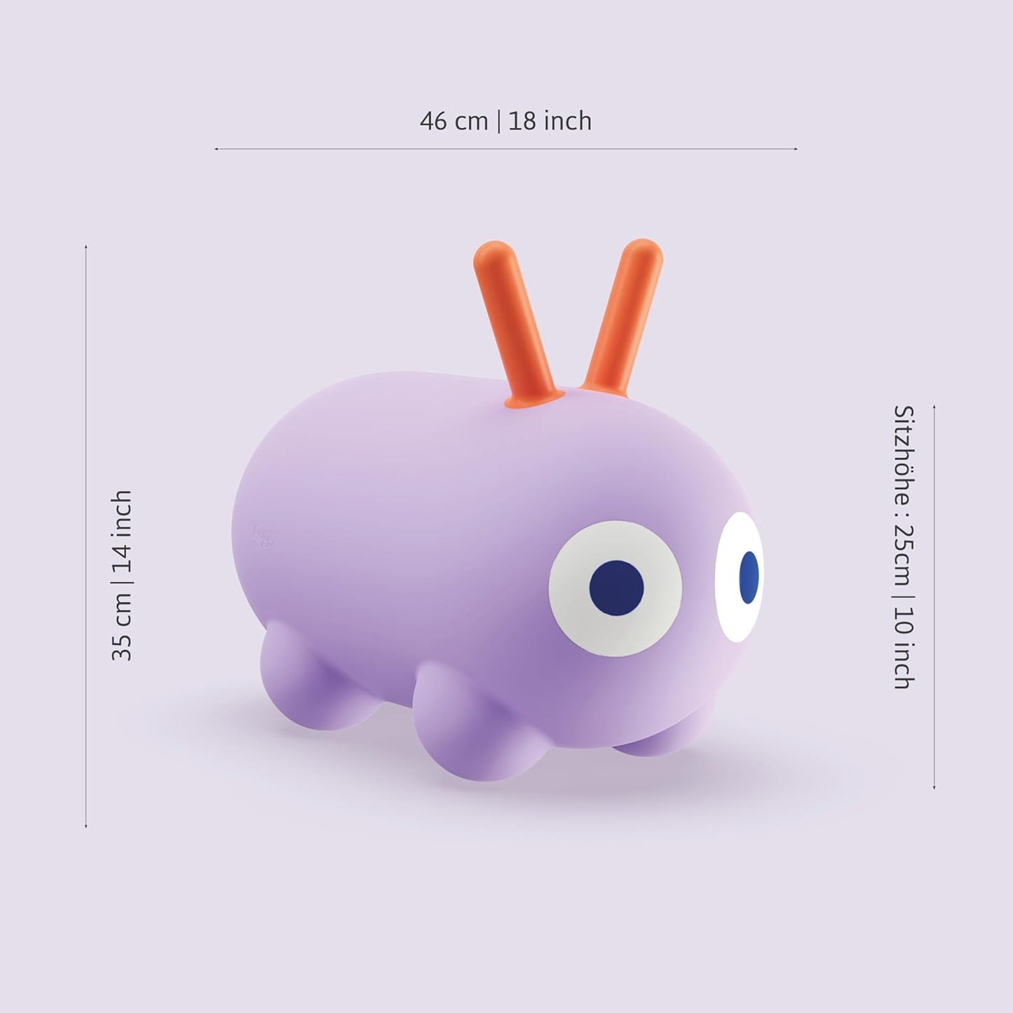 Aufblasbares Skippi-Sprungtier inkl. Pumpe, Lavendel