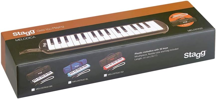 Melodica mit Tragetasche, rot 32 Notes Einzelbett