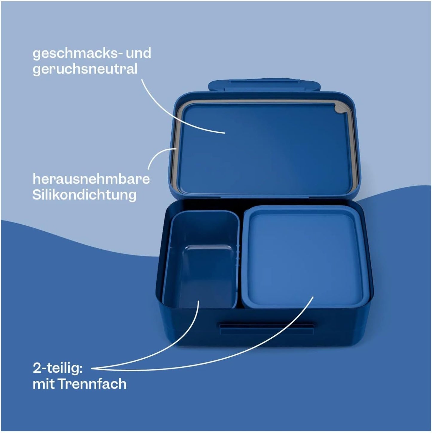 Brotdose mit Trennfach, BPA-frei, spülmaschinenfest, Drache - Rot One Size
