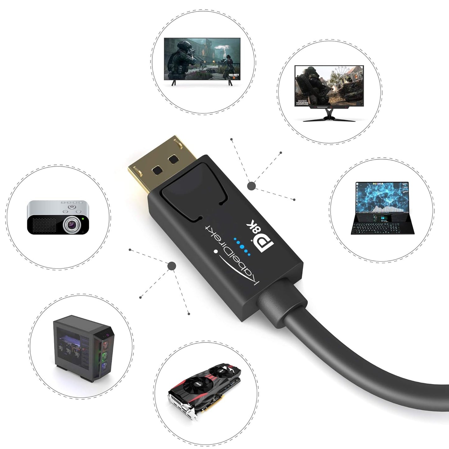 8K DisplayPort Kabel, 1m 8K VESA