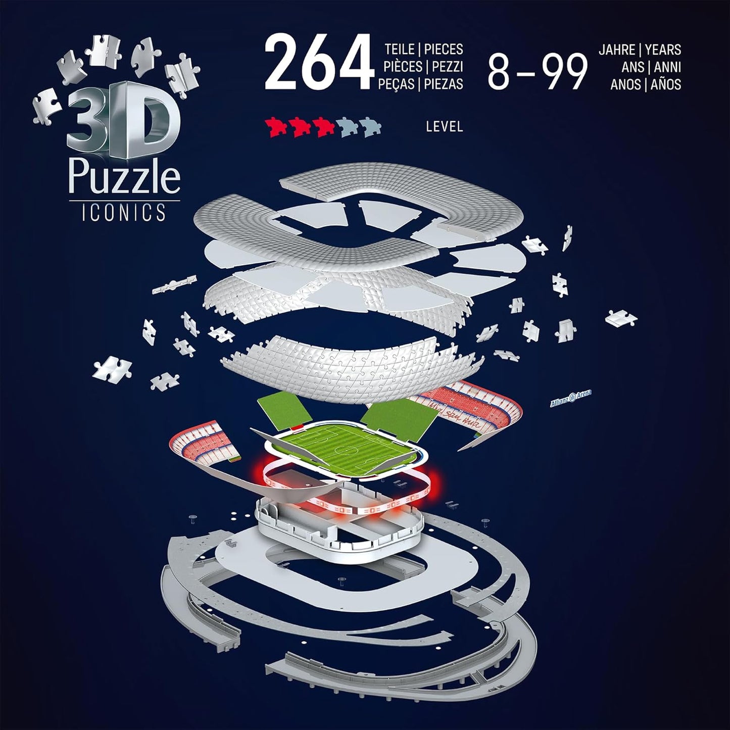 3D Puzzle Allianz Arena mit Licht, Iconics (Neuauflage)