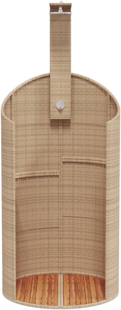 Outdoor Gartendusche mit Lattenboden, Beige