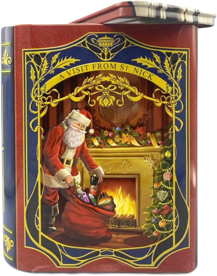 Buchförmige Keksdose: A visit from St. Nick, Buchdose Rot/Blau