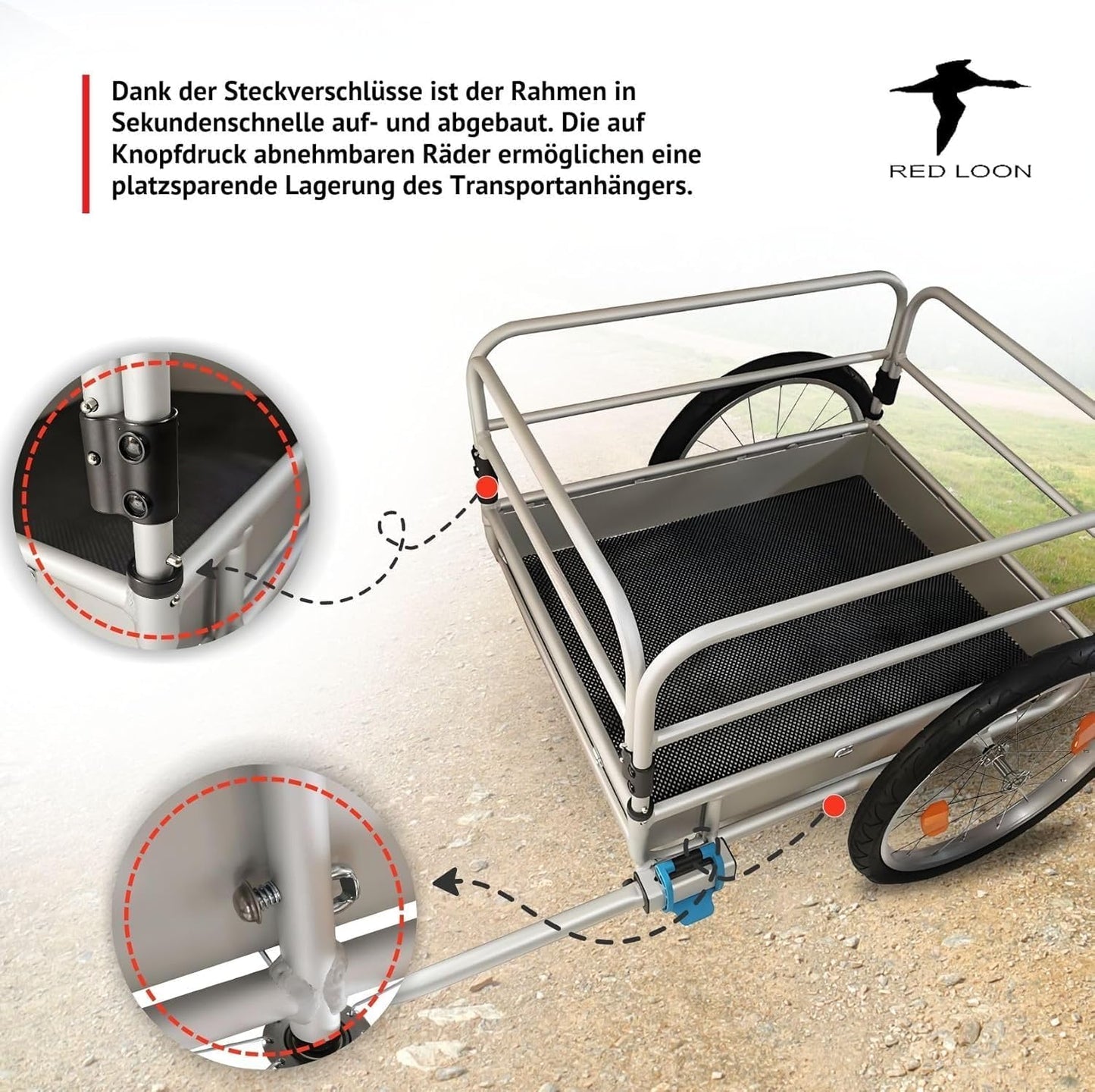 Klappbarer Fahrrad-Lastenanhänger, Plus