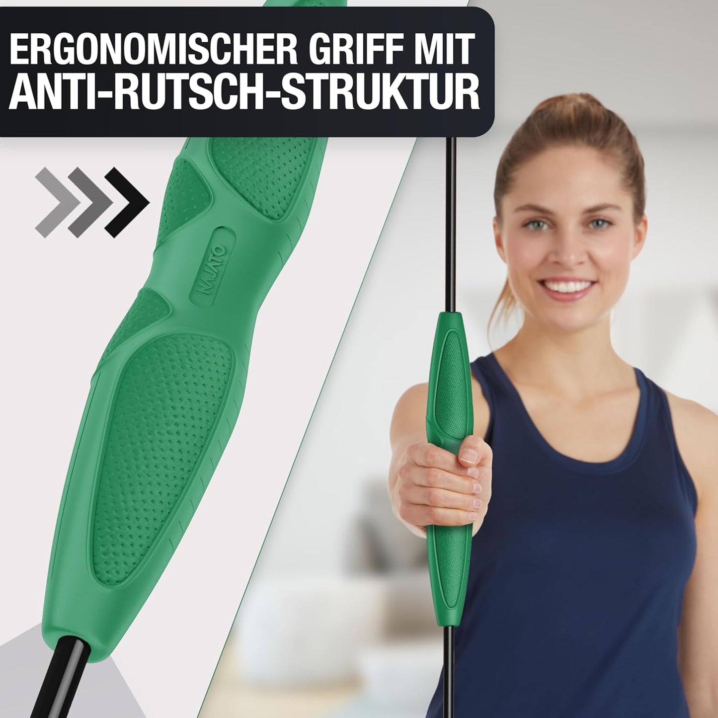 Schwingstab mit verstellbaren Gewichten, Schwarz - Grün