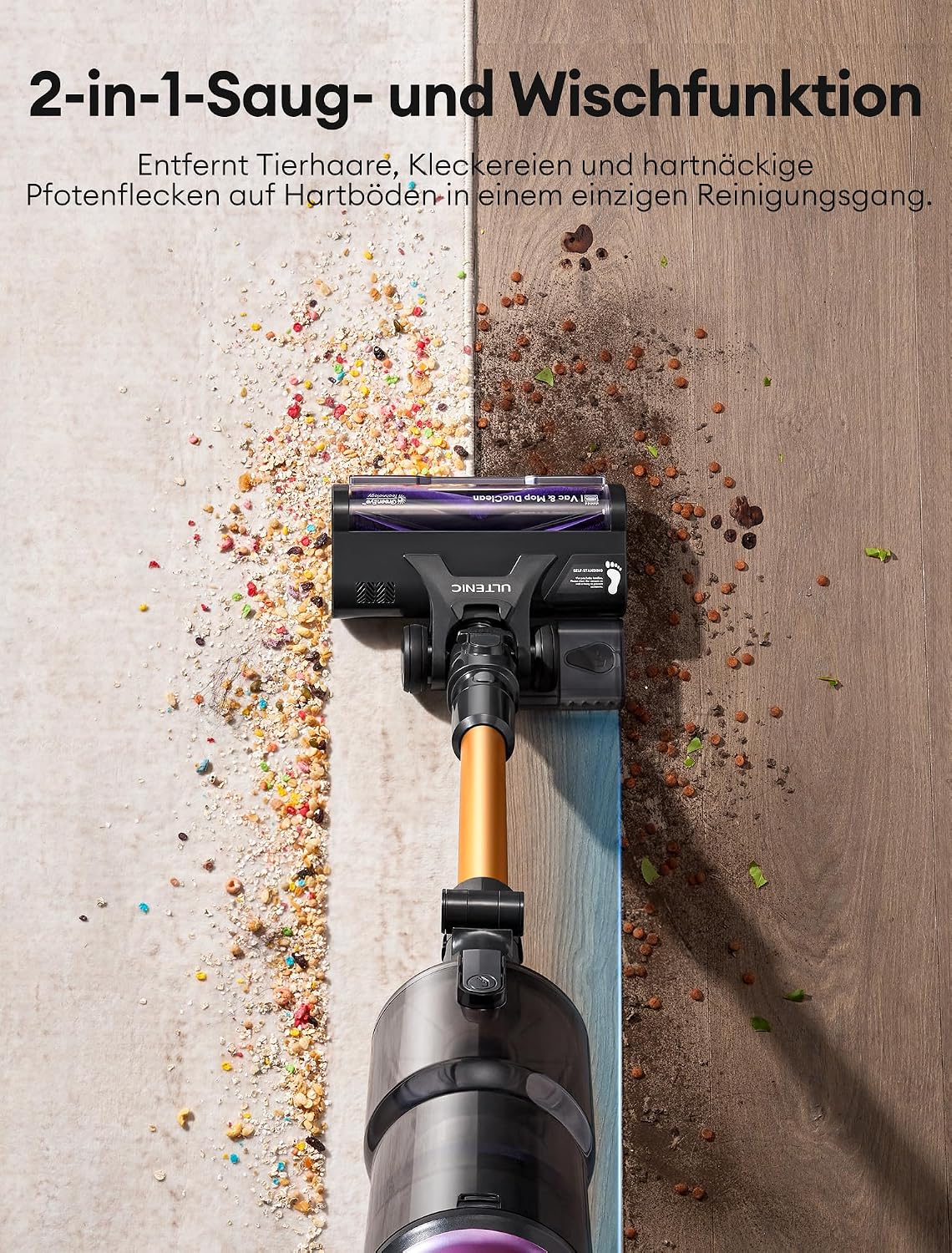 U20 Mopper Staubsauger mit Wischfunktion und Anti-Tangle, Champagner Gold