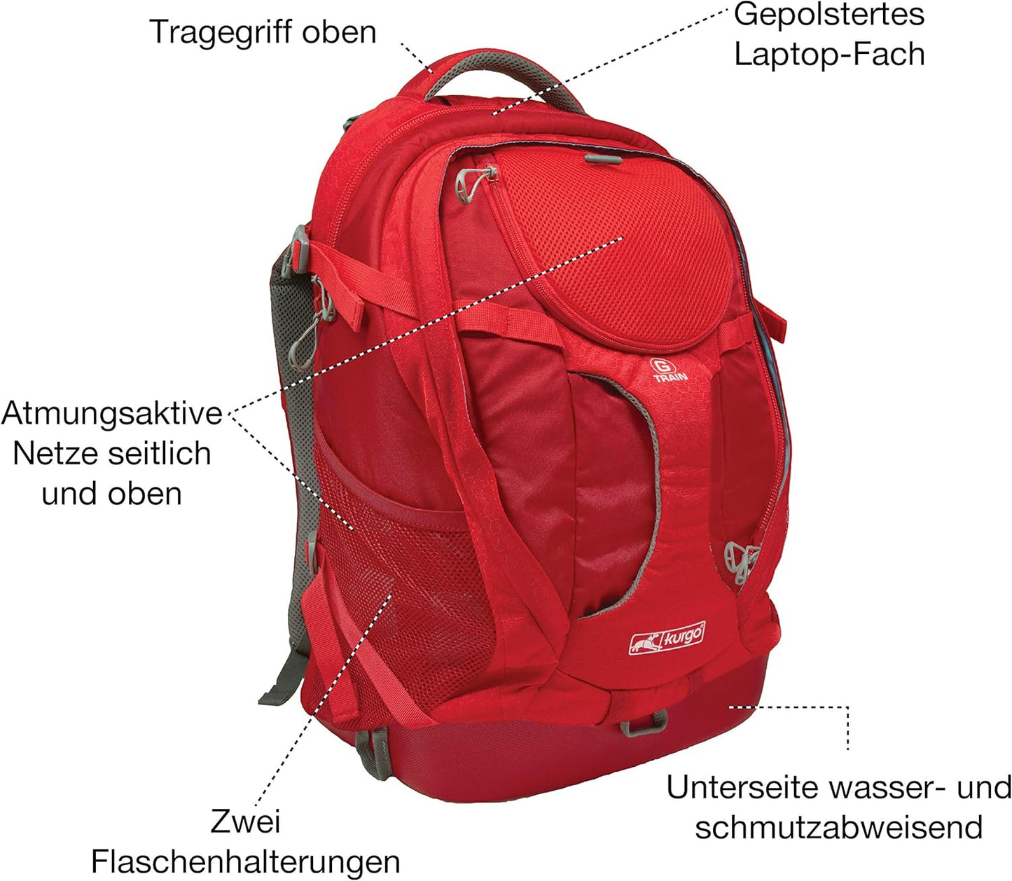 G-Train Hunderucksack, Reduzierte Verpackung / Rot