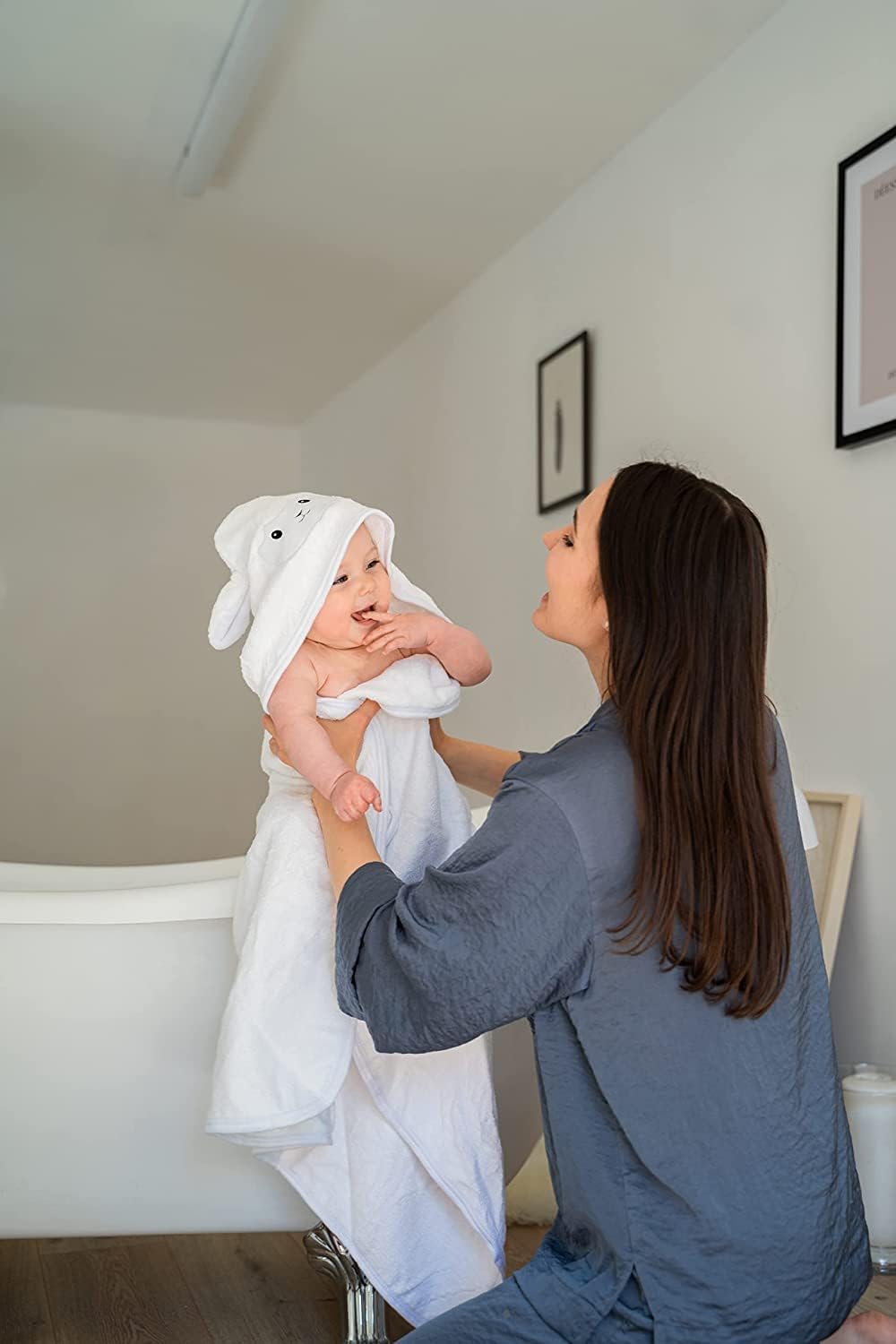 Baby Kapuzenhandtuch-Set und Waschlappen, Lamm, Lamm