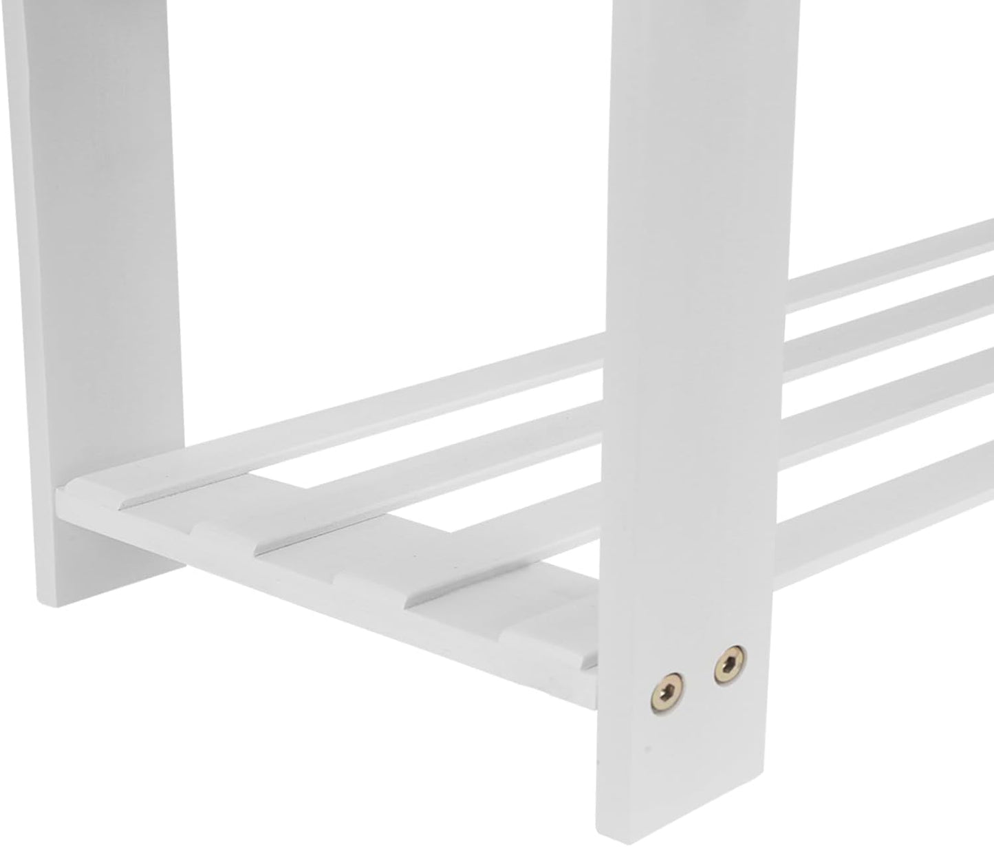Schuhregal mit Sitzbank und 3 Ablagen, 70 X 27 X 42 Cm (1 Stück) Weiss