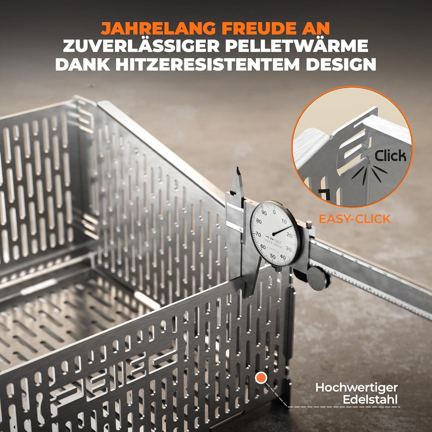 Hitzeresistenter Pelletkorb für Kaminöfen