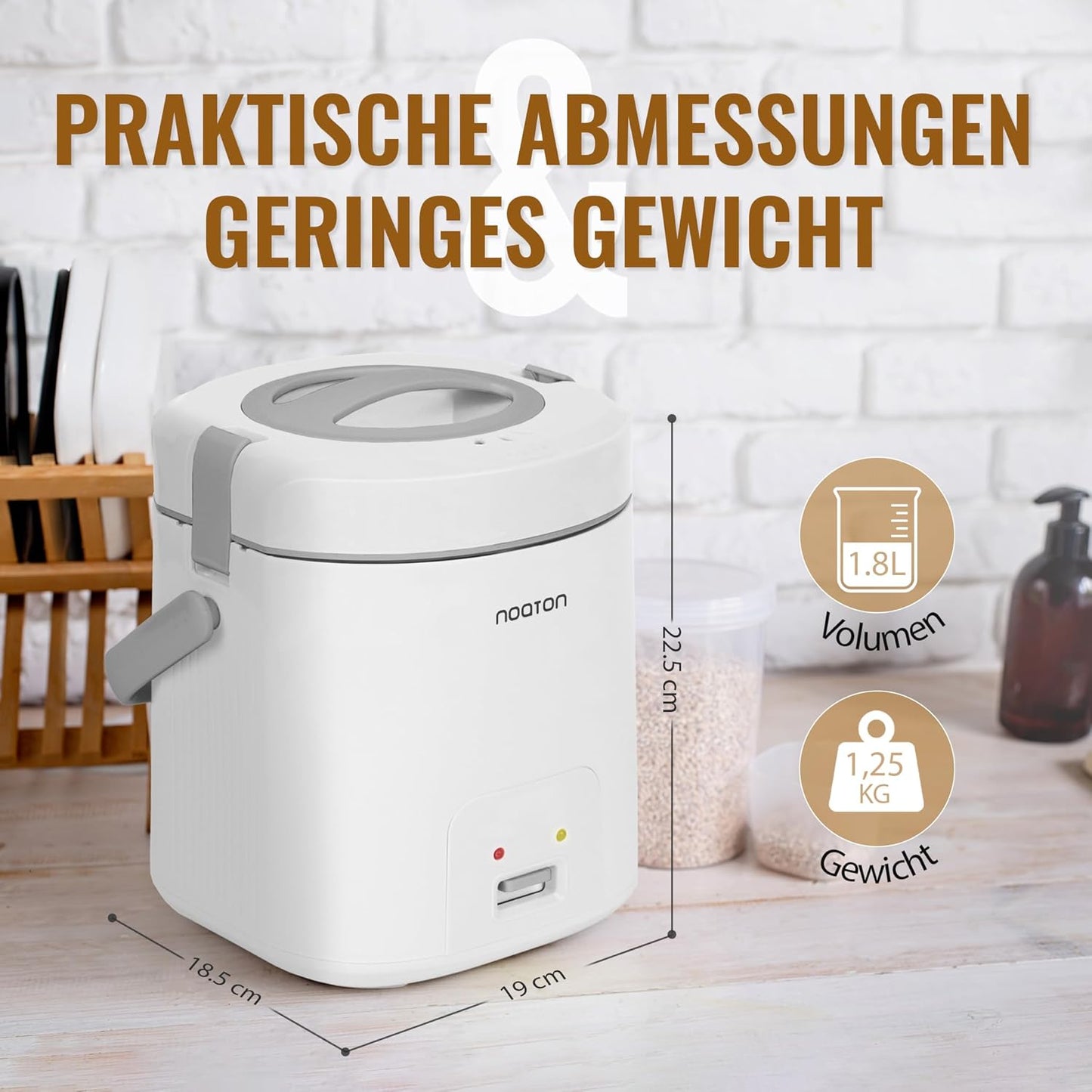 RC118W Reiskocher mit Warmhaltefunktion, 1,8 L