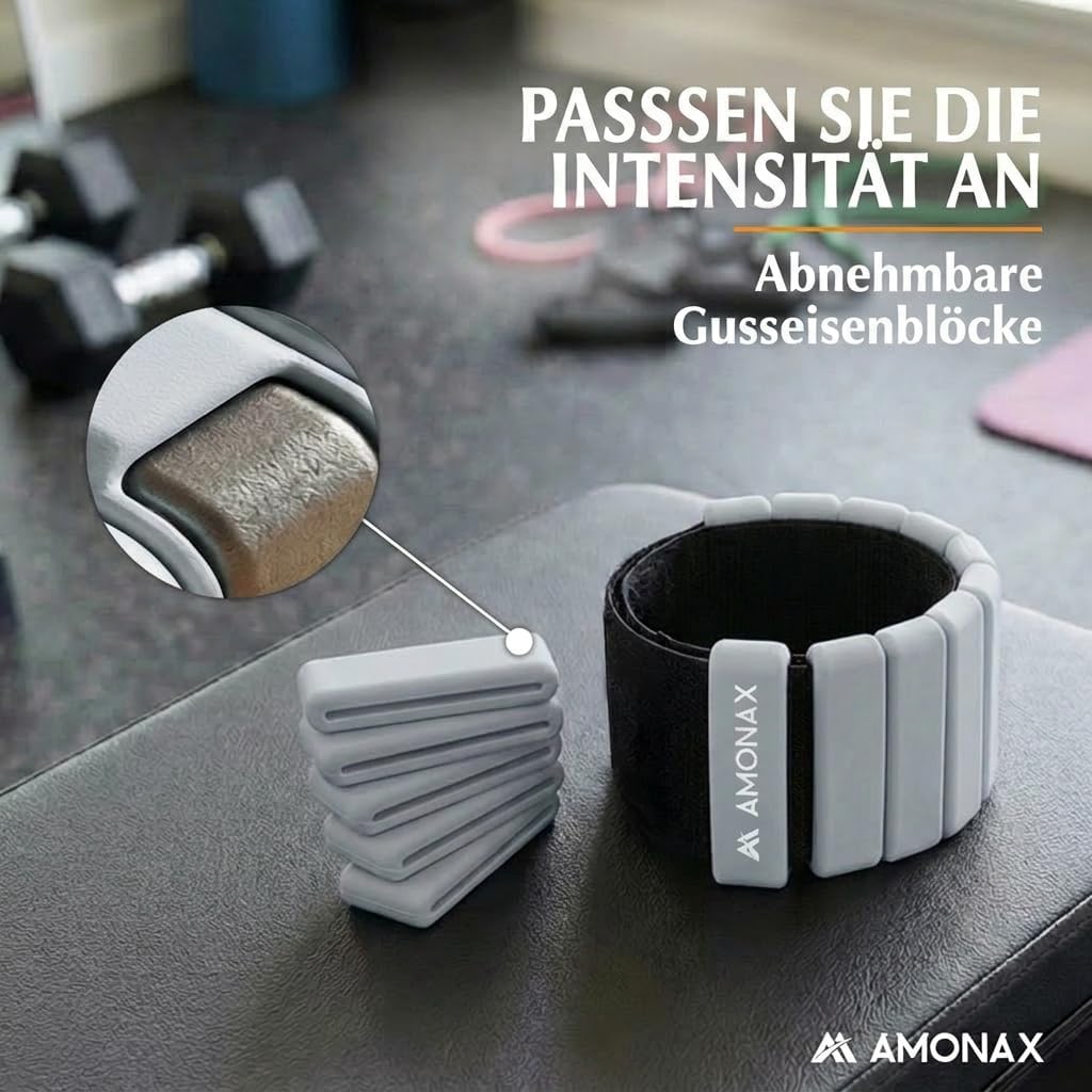 Gewichtsmanschetten Set für Beine und Arme (2x0,5kg), Grau - 0,5kg x 2