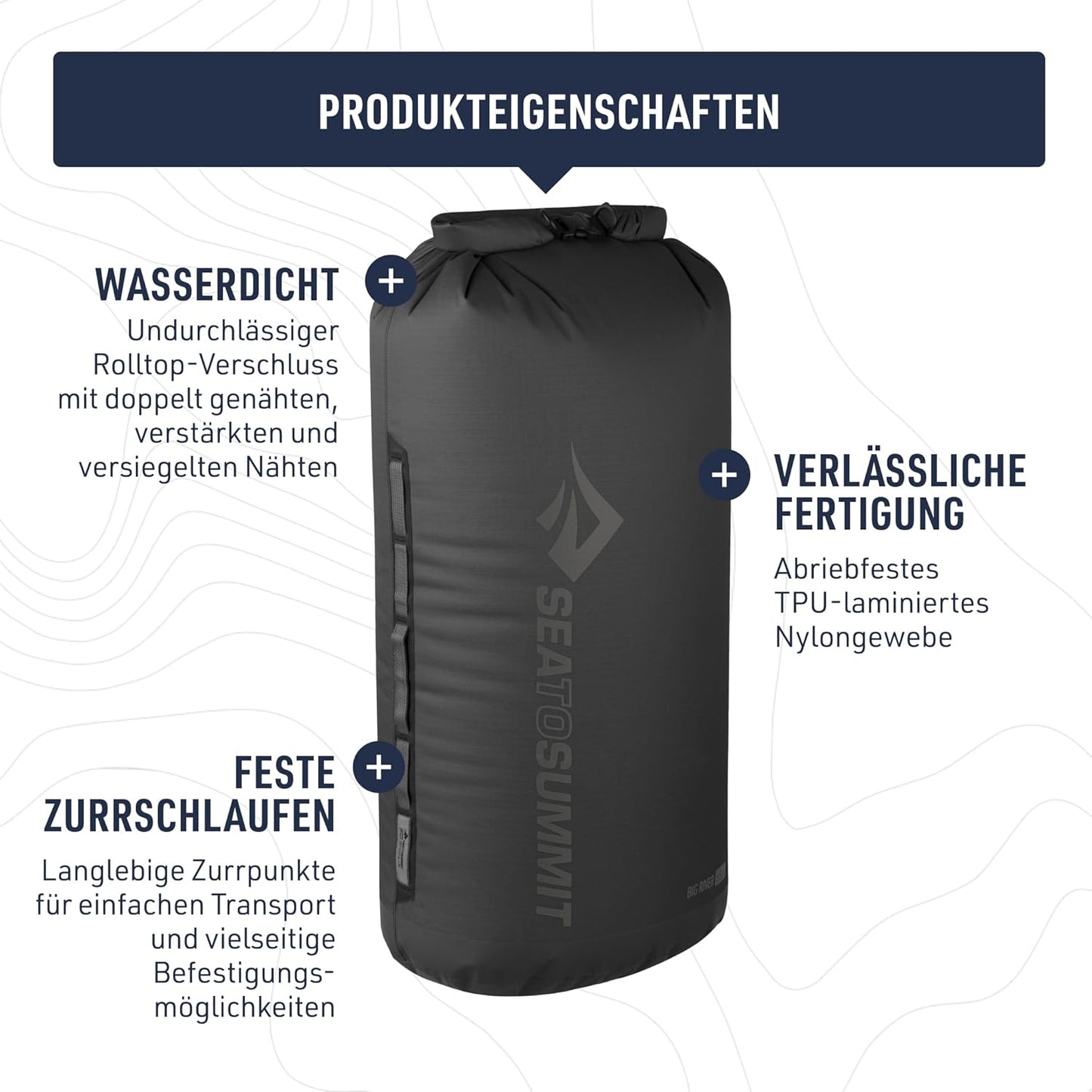 Big River Dry Bag, 35L, Jet Black 35L