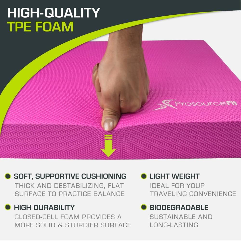 Balance Pad & Knieschoner für Stabilitätstraining, Pink - (39,4 x 31,8 x 6,3 cm) - L