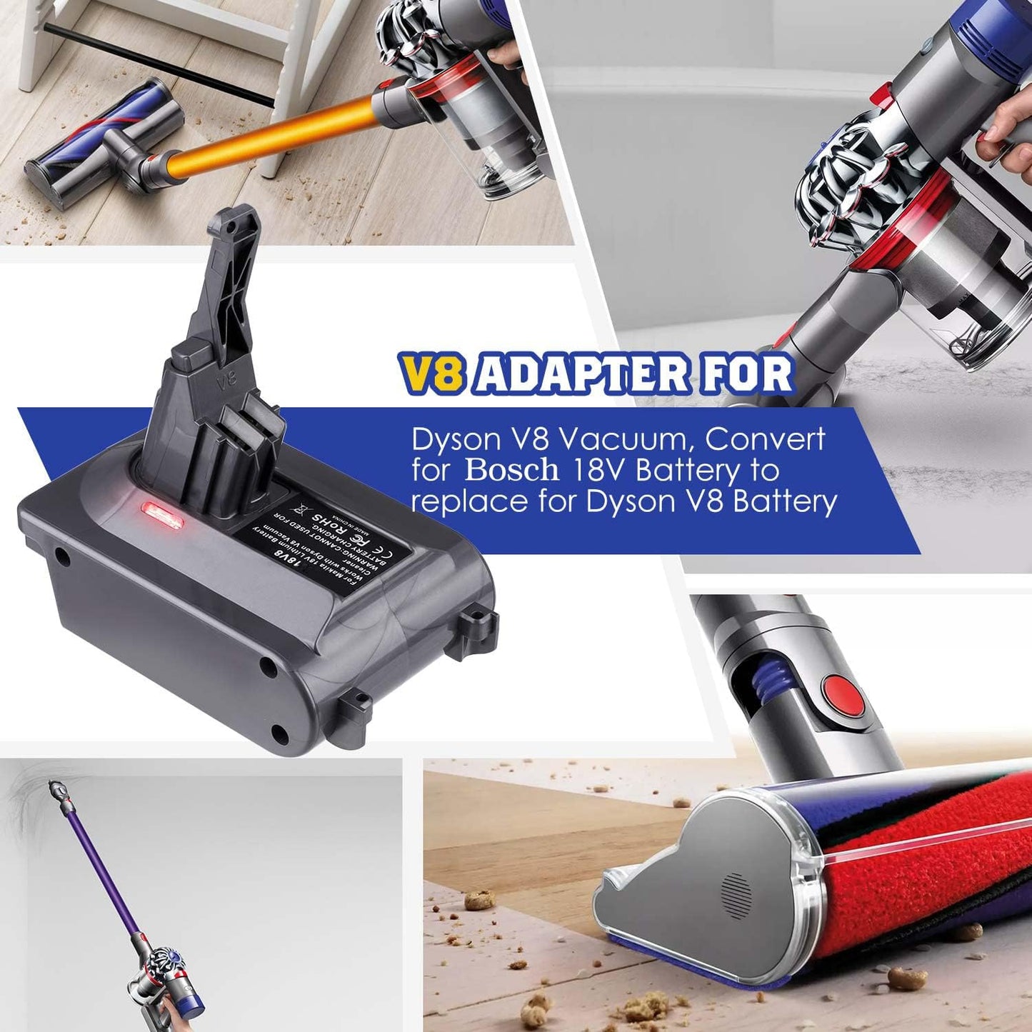 Dyson V8 Akku Adapter BOS18V8, BOS18V8
