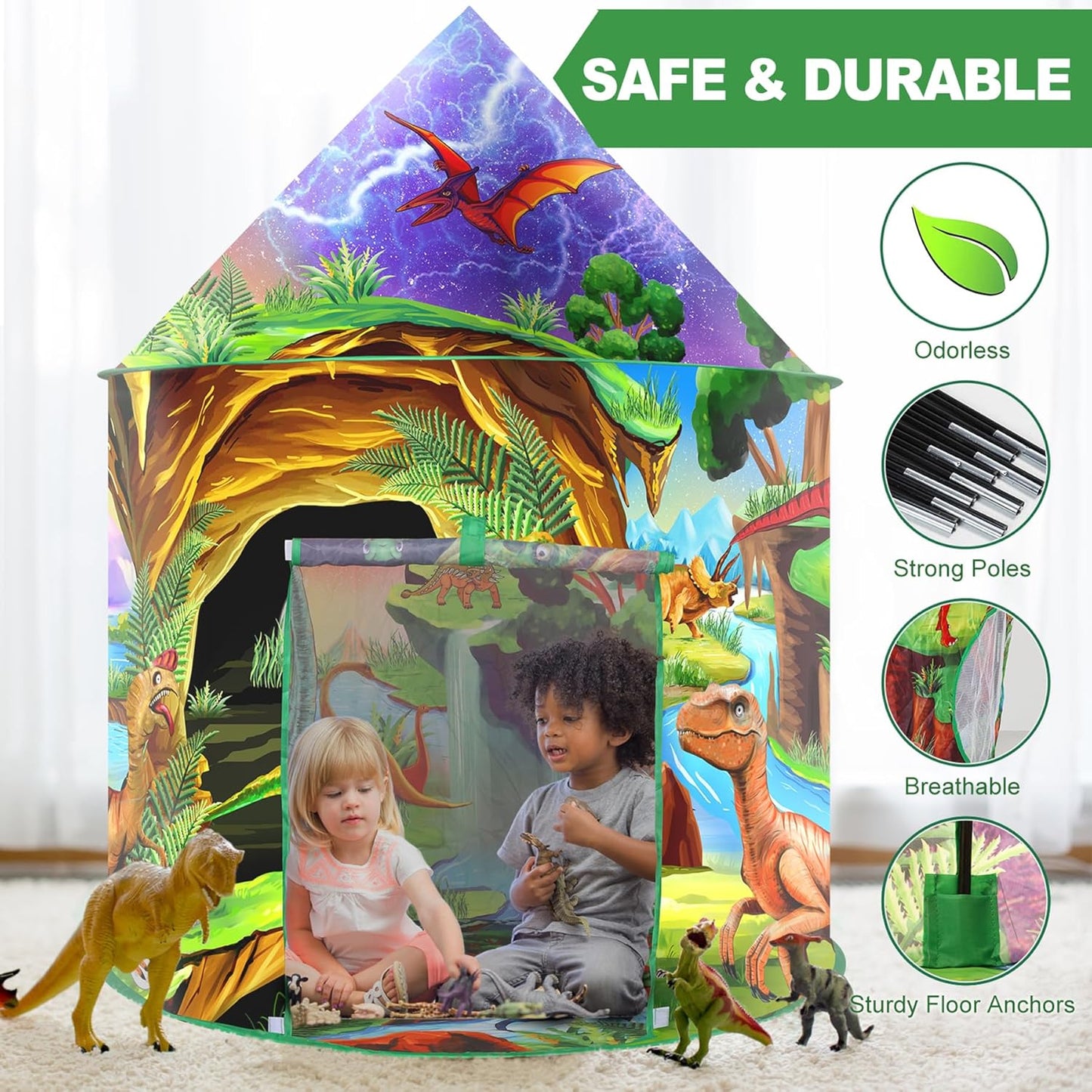 Dinosaurier Kinderzelt, grün