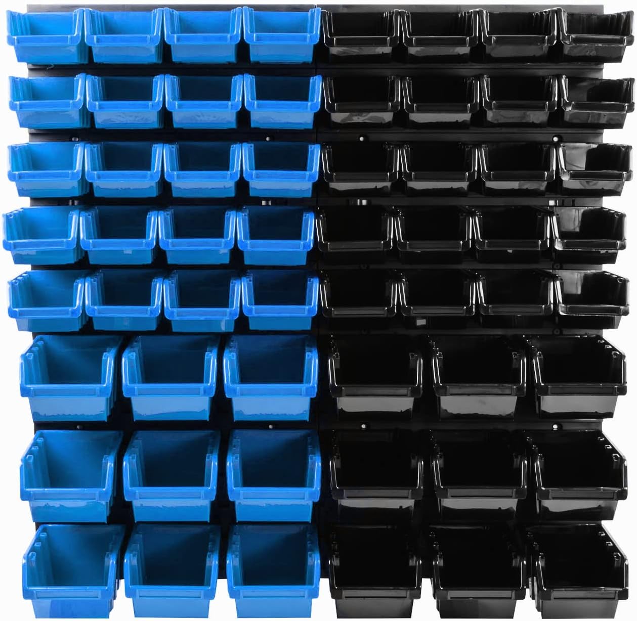 Wandregal mit Stapelboxen (58 Stück), MIX6 Blau