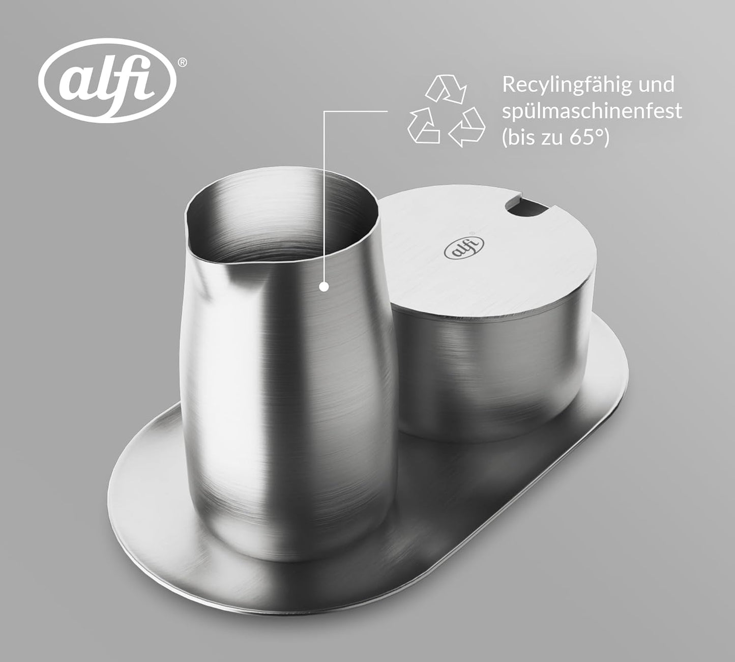 Milch- und Zuckerset, Stainless Steel Mat