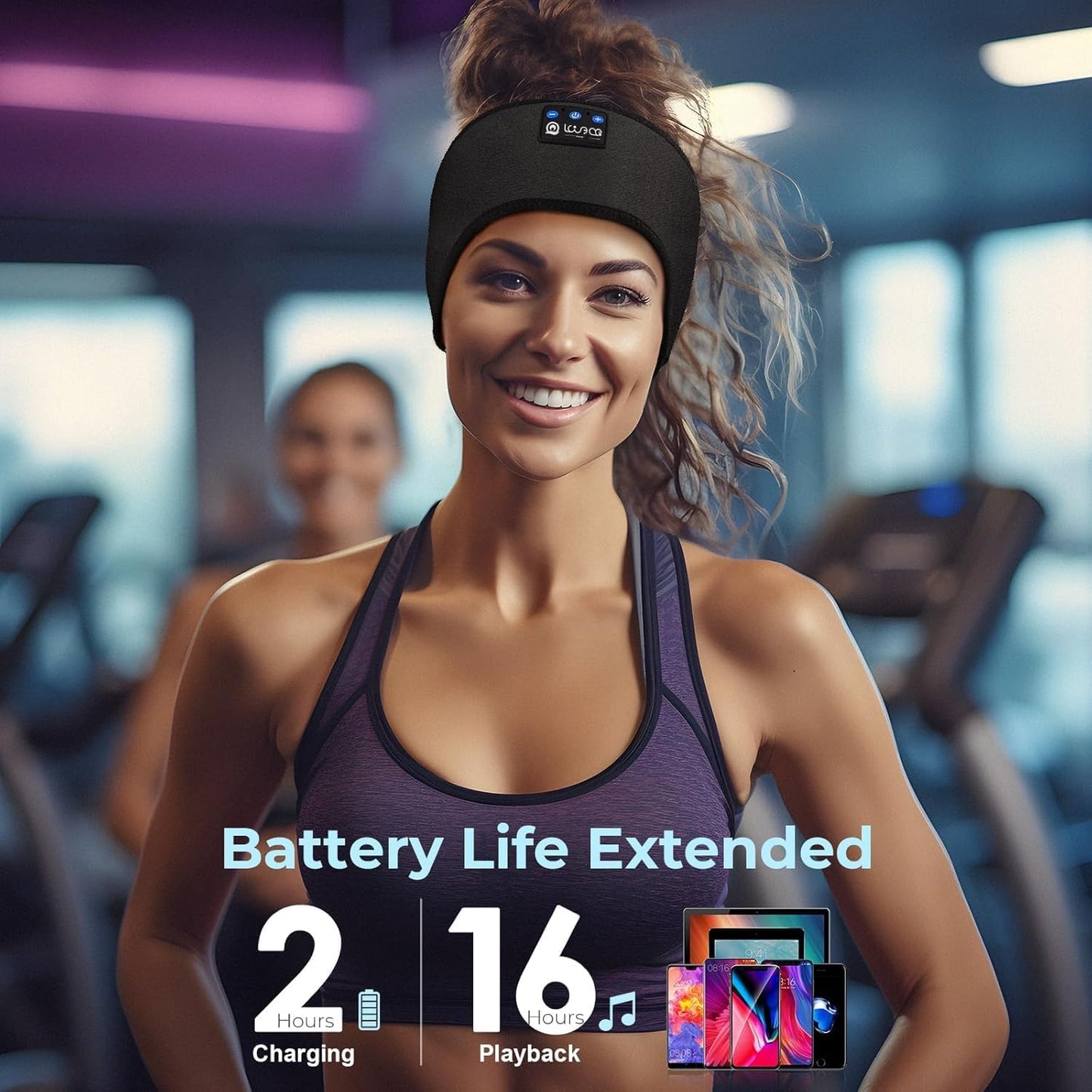 Bluetooth Schlafkopfhörer Stirnband, 1 stück (1er Pack) Sport Schwarz