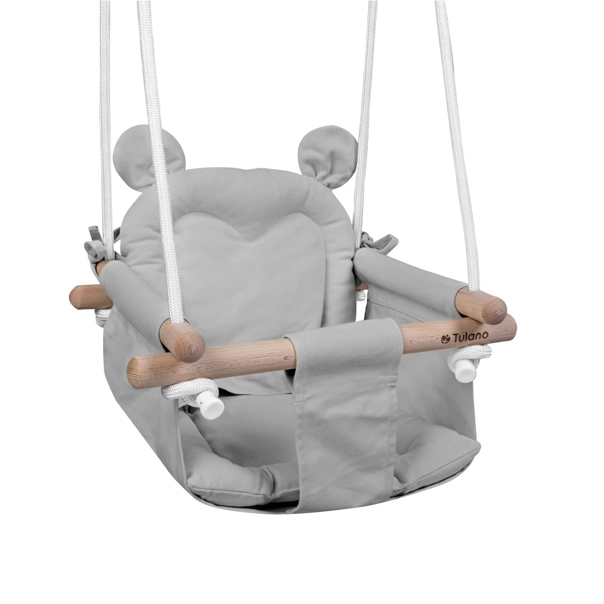 Baby Schaukel mit Sicherheitsgurt & Kissen, Grau