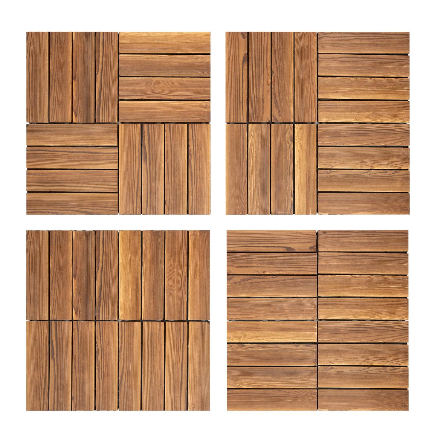 36er-Set Holzfliesen mit Klick-System für den Balkon