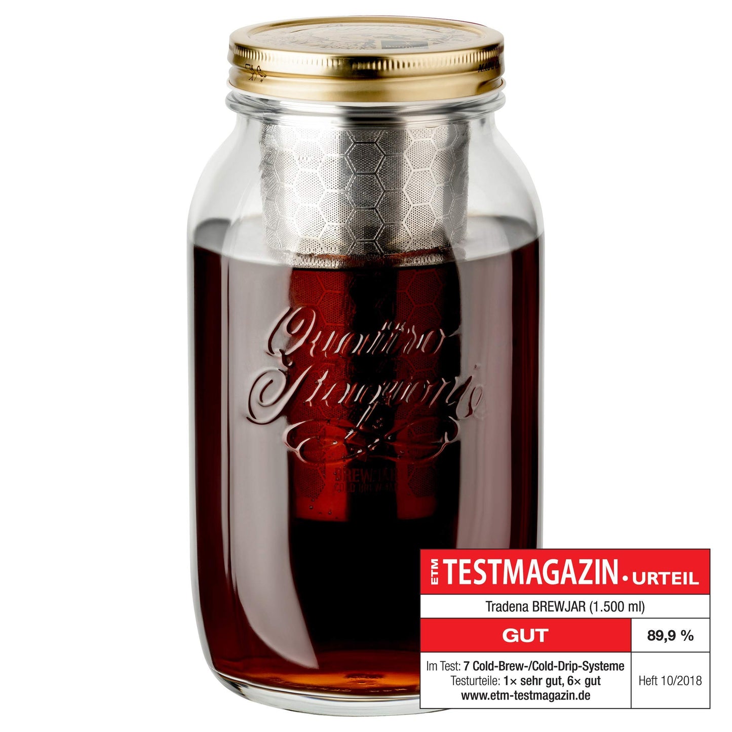 Cold Brew Kaffee-Karaffe mit Edelstahlfilter