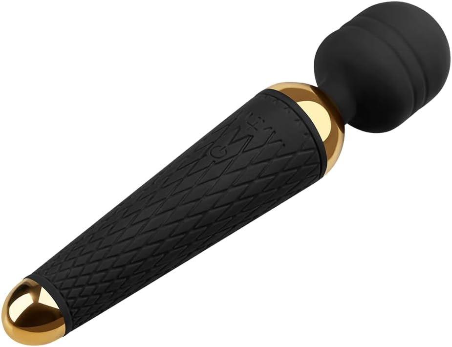 Aufladbarer Massagestab mit 16 Vibrationsprogrammen, Schwarz
