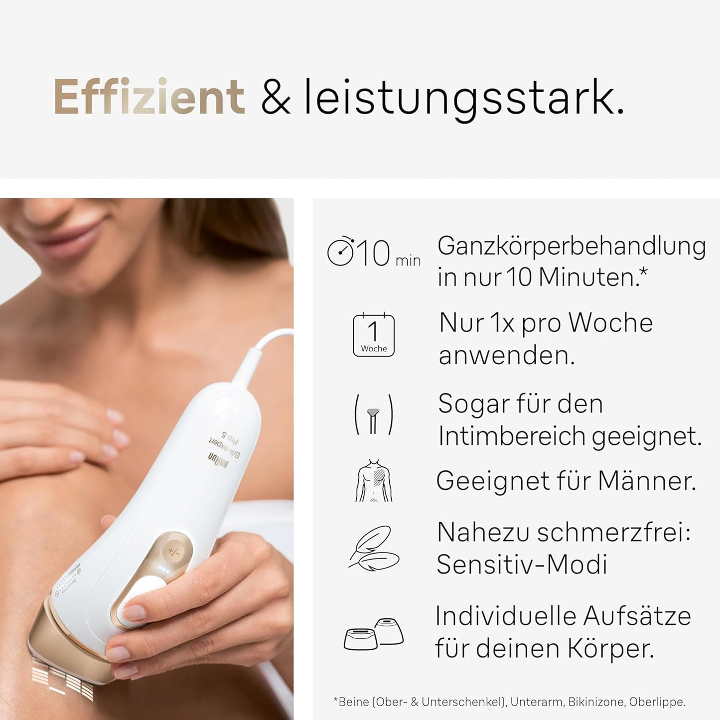 Silk Expert Pro 5 - Haarentfernungsgerät, 2 Aufsätze