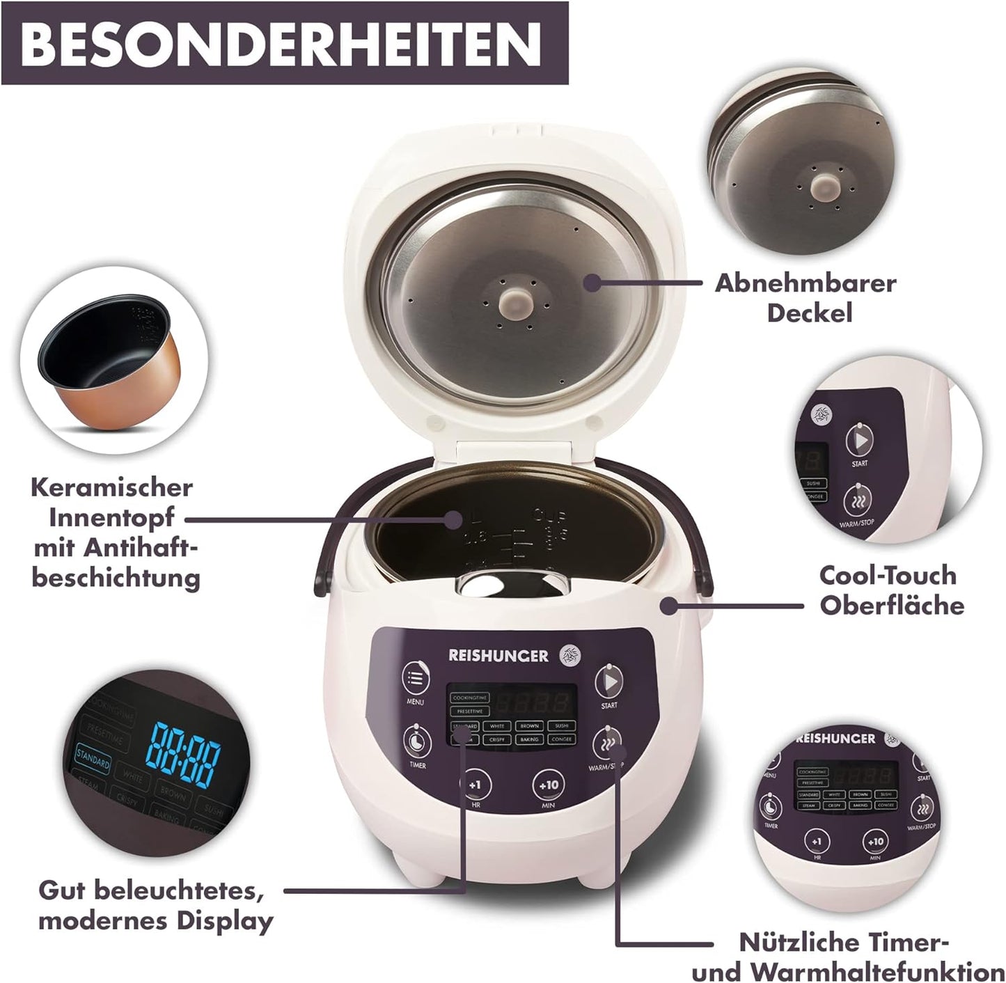 Digitaler Reiskocher ‎542-MDRK-M, Mint