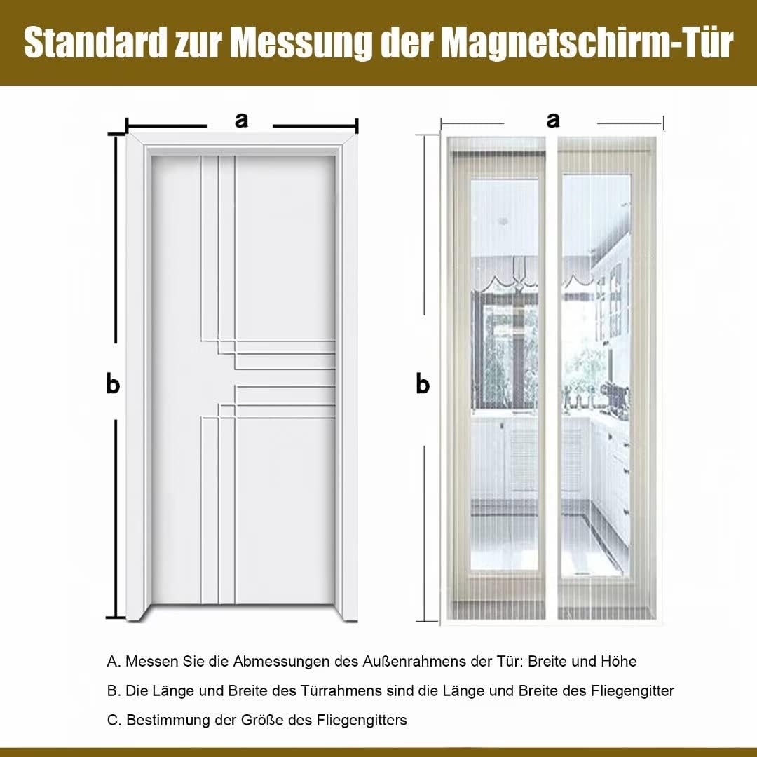 Magnet Fliegengitter für Balkontür (95x200cm), Weiss 95x200cm
