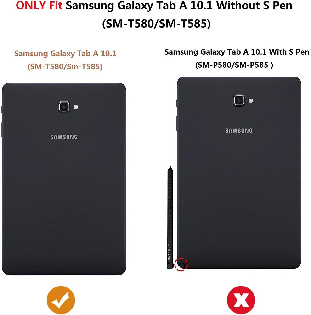 Stossfeste Schutzhülle für Galaxy Tab A6 (2016), T580/T585 Tab A 10.1 2016 Schwarz