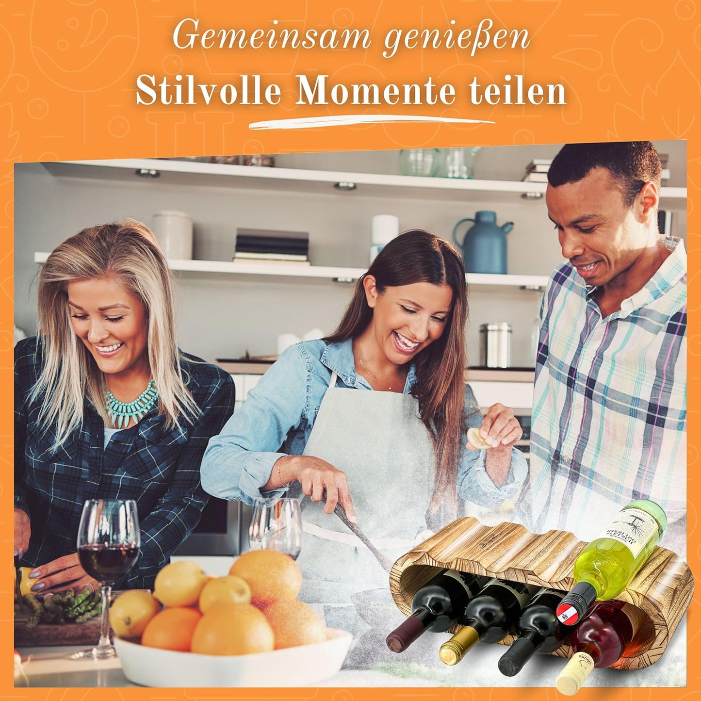 Rustikales Weinregal für 8 Flaschen, Für 8 Flaschen
