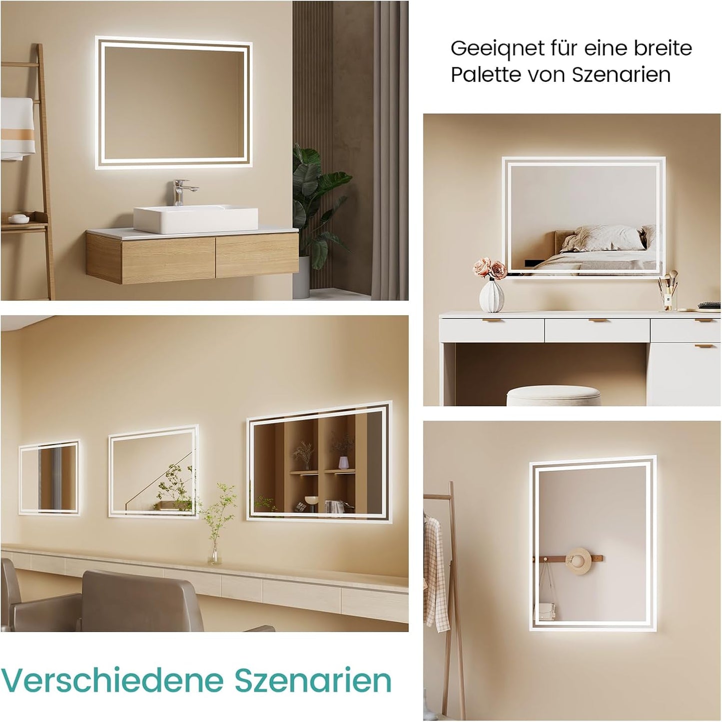 LED Badspiegel, 60L x 80B cm