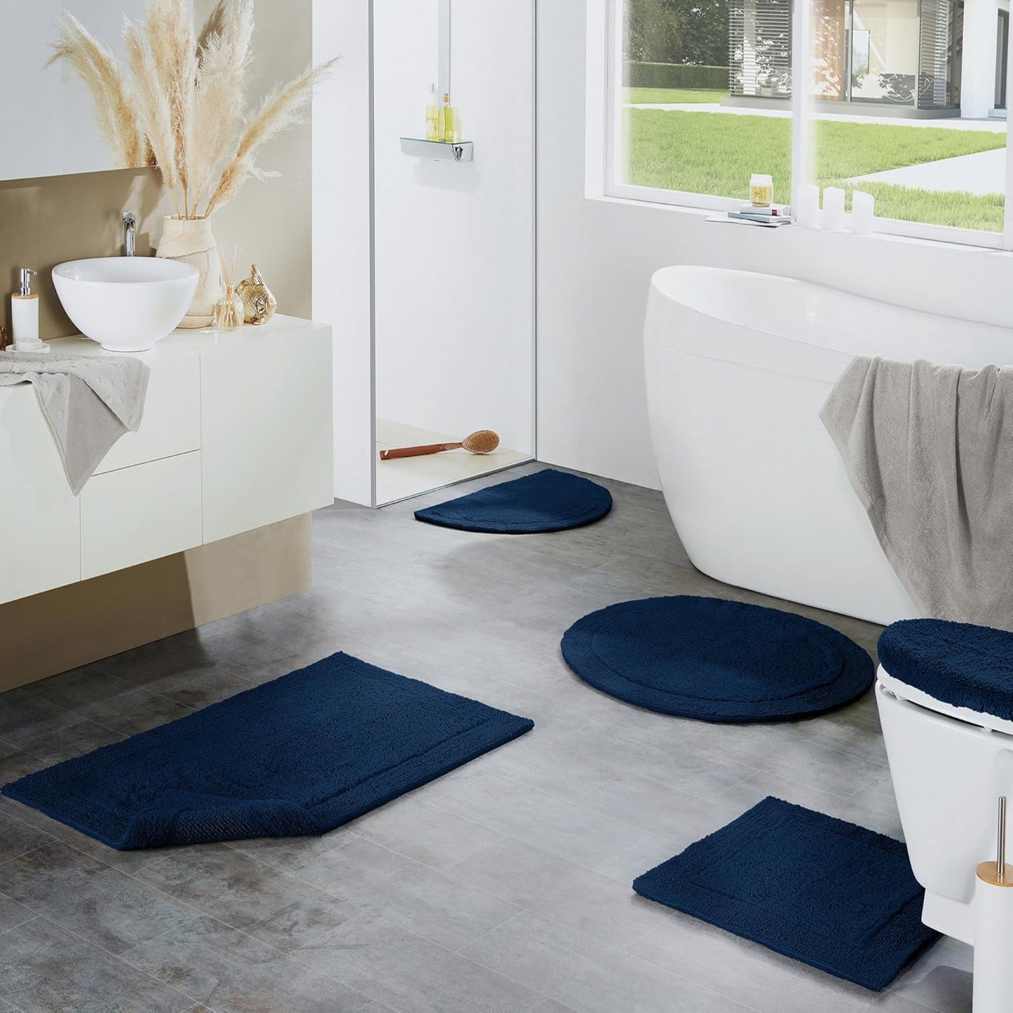 Badematte Stuttgart, Marine Badteppich - 60x100 cm