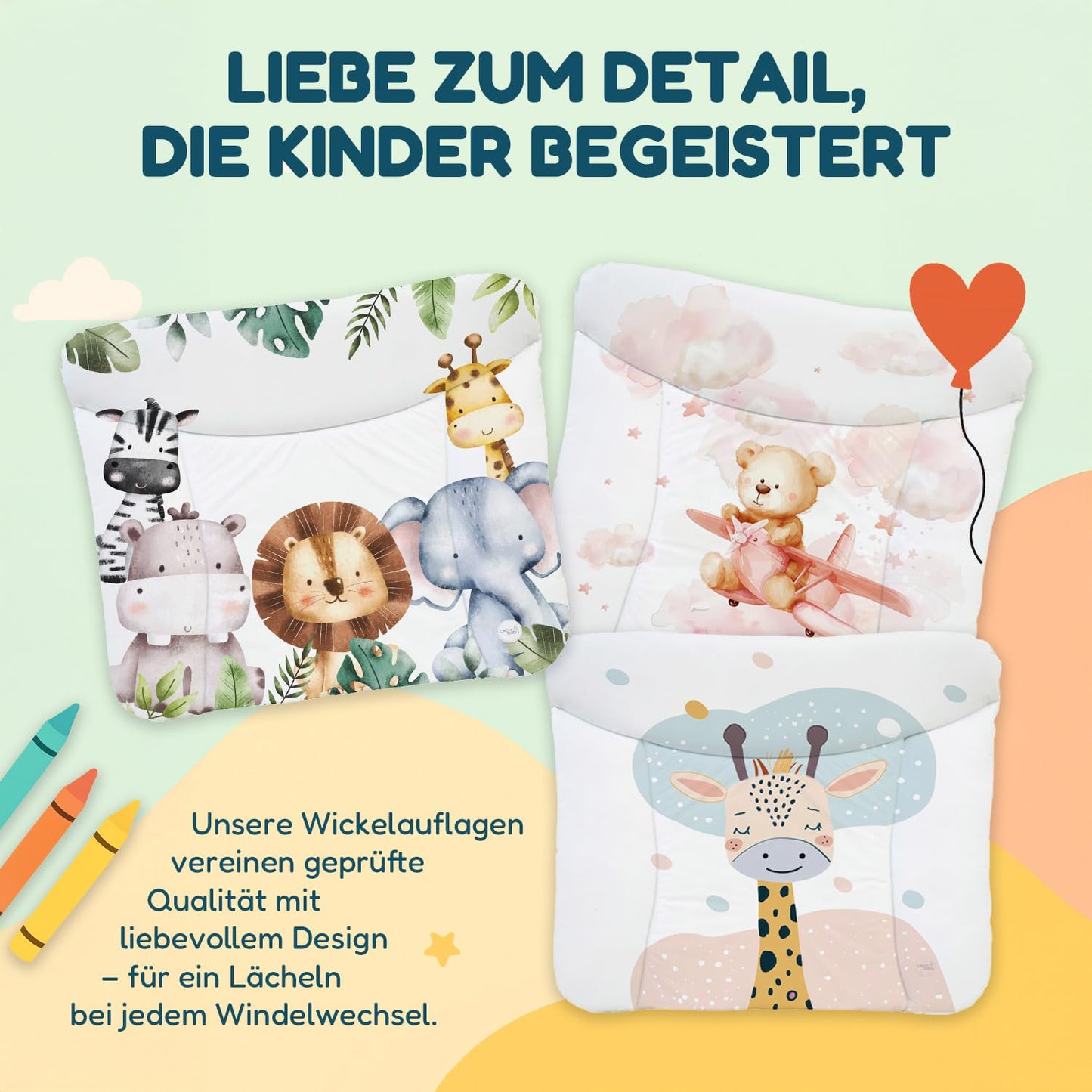 Weiche Wickelauflage 75x72 cm, wasserdicht, 72x75 cm (1er Pack) Schläfriger Bär
