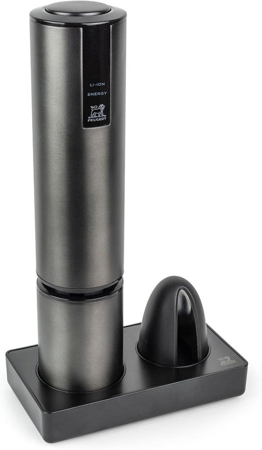 Elis Touch elektrischer Korkenzieher mit Ladestation und Folienschneider, 10.6 in, Carbon.