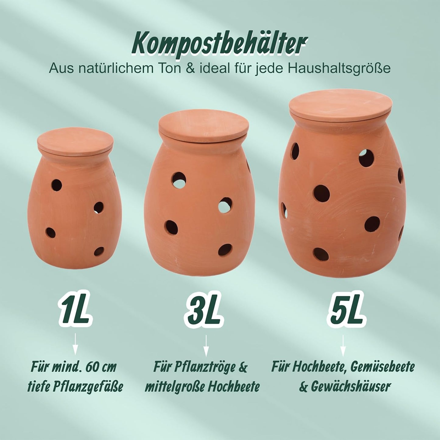 Wurmkomposter zum Eingraben mit Deckel, 5 L